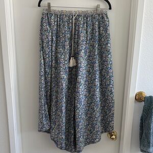 American Eagle Outfitters Blue Floral Midi Skirt